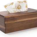 Tissue Box Cover Rectangle, Wood Tissue Box Holder, Wooden Facial Paper Holder for Bathroom, Bedroom, Dinner Table, Office (1 Pack, 9.8 x 5.5 x 3.7 inch)