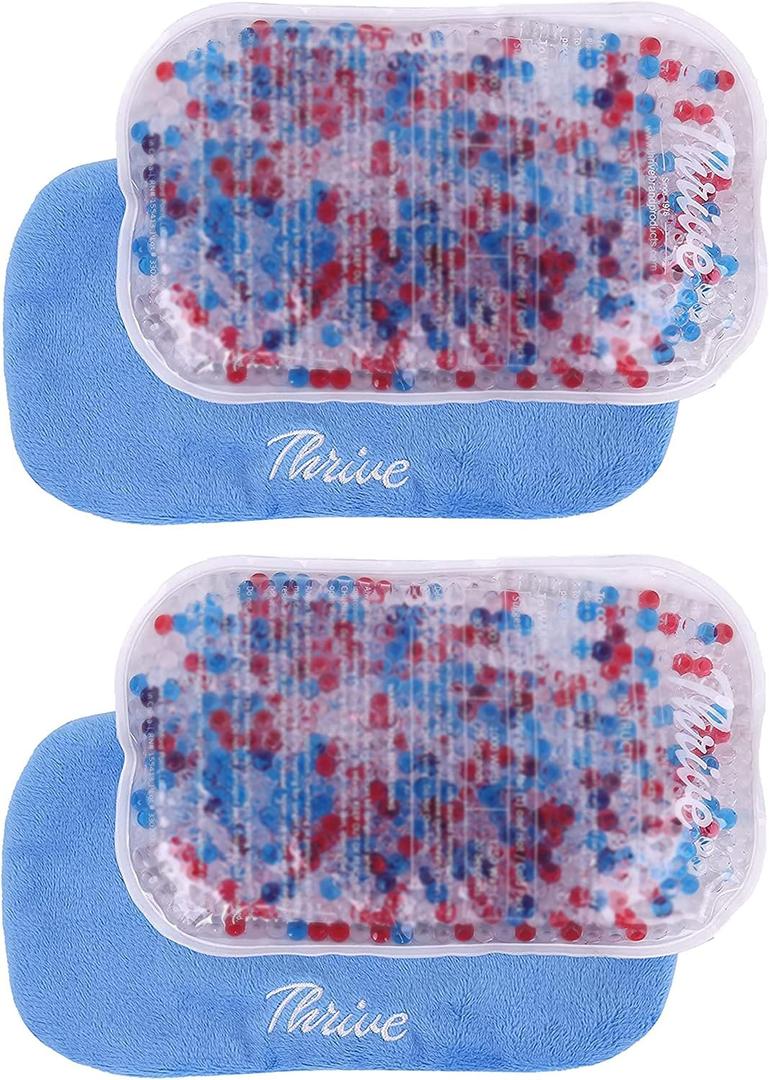 Thrive Reusable Gel Ice Packs for Injuries & Inflammation - Cold Therapy Gel Ice Pack for Back, Knee & Neck Relief - Hot & Cold Compress for Surgery Recovery - 2 Count, 7.5 x 5 in, Blue