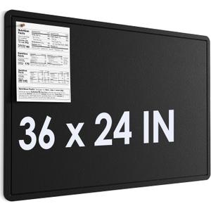 MaxGear Large Bulletin Board 36" x 24", Foldable Felt Board Vision Board Supplies, Cork Board for Office, Home, School, Small Pin Boards for Walls Decorative Display Board Black