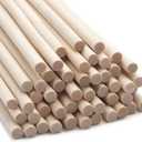 Wooden Dowels Wooden Sticks for Crafts 1/4" x 17.5", 50 PCS Wood Dowel Rods, Wood Sticks for Crafting, Macrame Dowels, Unfinished Round Hardwood Stick for Tiered Cake Support Flower Bouquet, Popsicle
