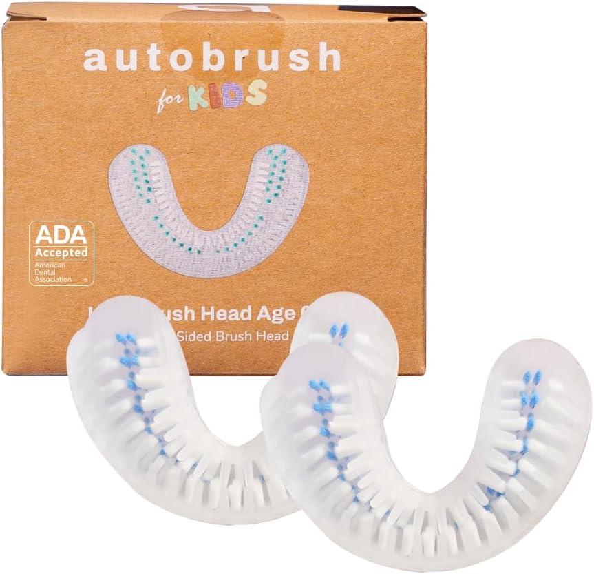 Autobrush Double Sided Brush Head Replacement with Nylon bristles, ADA Accepted, Kids (Ages 3-5, Pack of 2)