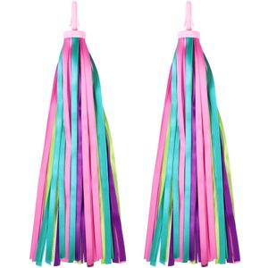 NUOBESTY 1 Pair of Kids Bike Streamers - Colorful Handlebar Tassels for Bicycles, Tricycles, Baby Carriers & Toddler Bike Accessories (10.82 inch)