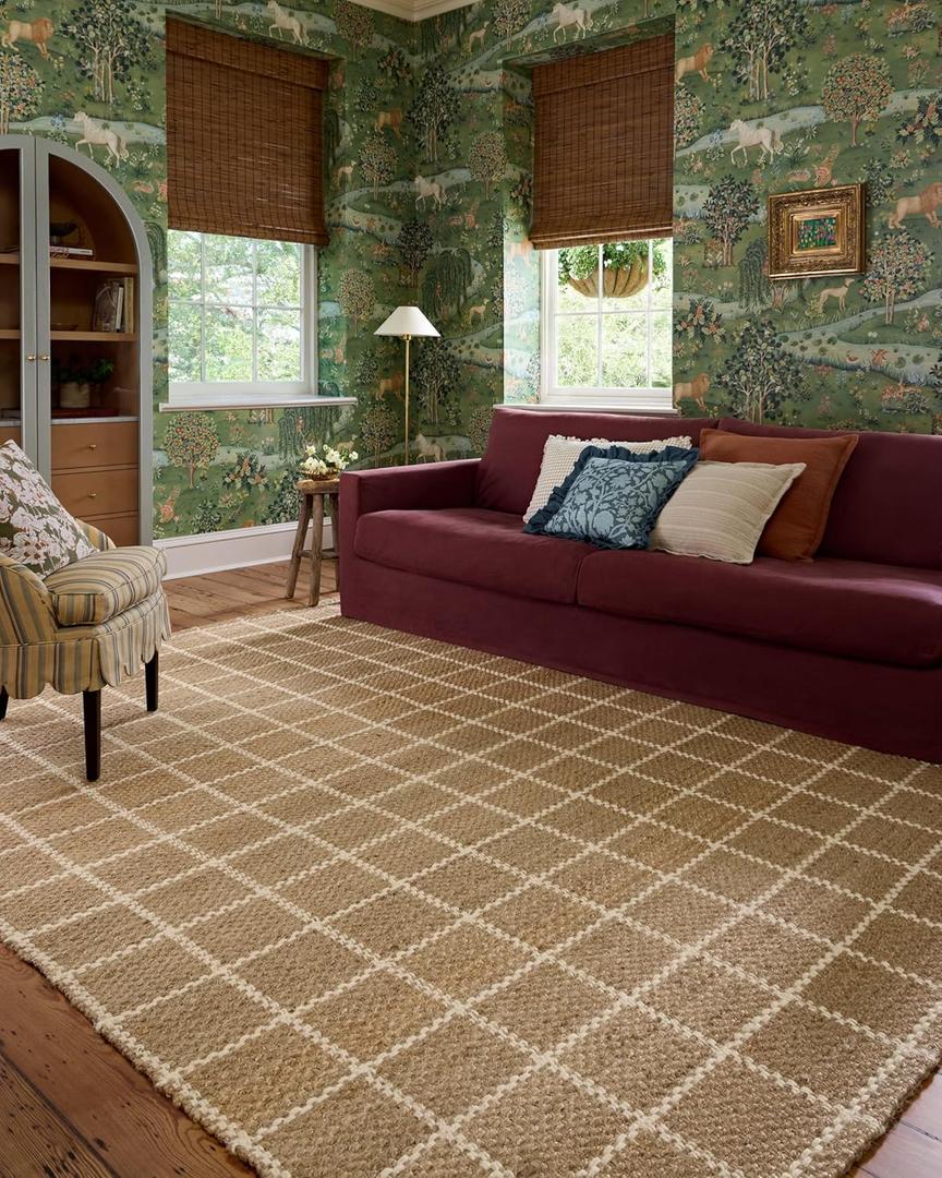 Loloi Chris Loves Julia Fletcher Collection FLE-01 Natural/Ivory 7'-9" x 9'-9", .37" Pile Height, Area Rug