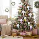 6 Pcs Ice Cream Ornaments Hanging Candy Gift Macaron Sweet Dessert Foam Pendant for Valentines Day Easter Decor Birthday Party Supplies