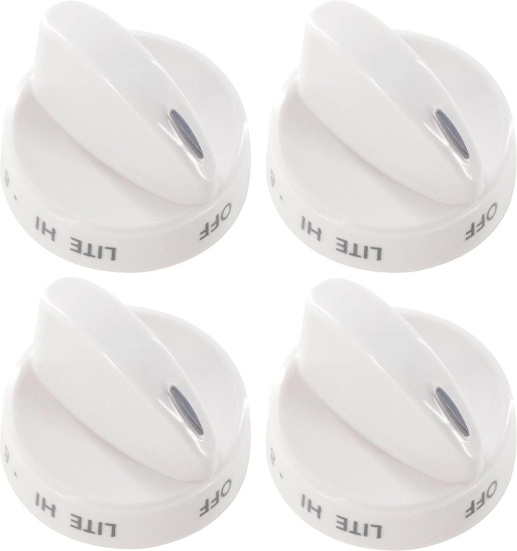 316442512 Stove Knob White Gas Oven Range Control Assembly Compatible with Frigidaire, Kenmore, Sears Burner (4PACK)