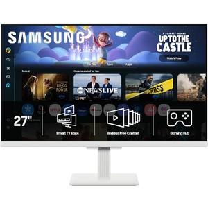 Samsung 27-Inch M5 (M50F) Series FHD Smart Monitor with Streaming TV, Speakers, HDR10, Gaming Hub, Multiple Ports, Workout Tracker, Vision Accessibility Tools, White, LS27FM503ENXZA