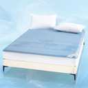YOUR MOON Queen Size Cooling Mattress Pad for Hot Sleepers - Soft Breathable Noiseless Bed Pad Cover Mattress Cover, 8"-16" Deep Pocket - Enhanced Cooling Technology for Restful Sleep, Light Blue