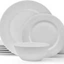 Mikasa Levi Bone China Lightweight Chip Resistant 12 Piece Dinnerware Set, Service for 4