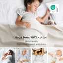 Bedsure GentleSoft 100% Cotton Blanket Queen Size for Bed - Breathable and Lightweight, Soft Cozy Textured Herringbone Woven Blanket for Summer, Cream, 90x90 inches