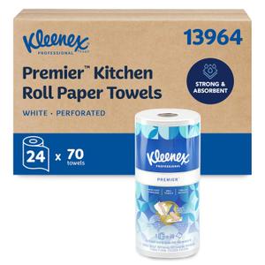 Kleenex Professional Premier Kitchen Paper Towels, Bulk (13964), Cloth-Like Softness, White (70 Sheets/Roll, 24 Rolls/Case, 1,680 Sheet Total), 24 Count