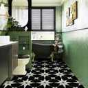 Peel and Stick Floor Tiles: 30pc 11.81 * 11.81in Waterproof Vinyl Flooring Black and White, Easy to Install Self-Adhesive Tile Sticker for Bathroom, Kitchen, and Bedroom