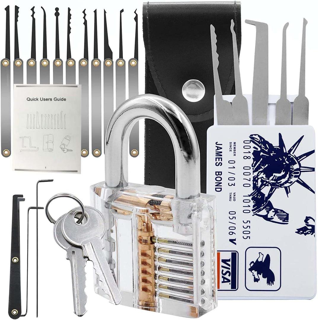 Solid Brass Combination Lock Set Kit with Keys Outdoor Solid Brass Keyed Picking Waterproof Lock Kit with Keys Pick for Shed, Gate, School Gym Locker, Fence, Toolbox, Hasp Storage KSV3968