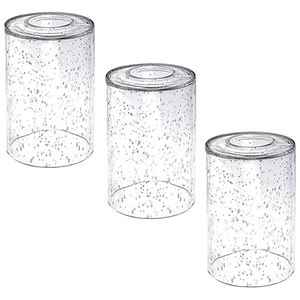 3 Pack Seeded Glass Lamp Shade Replacements, 5.9in Height, 3.9in Diameter, 1.7in Fitter, Cylinder Bubble Glass Shade Covers, Seeded Glass Replacement for Pendant Lights Chandeliers Wall Sconces