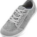 HOBIBEAR Barefoot Shoes for Women Men Zero Drop Sole Wide Toe Box Walking Sneakers (Light Grey)