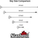 Stanbroil Universal 12-Inch Gas Valve Key, Fits 1/4" and 5/16" Turn Ball Valve for Gas Fire Pits and Fireplaces, Polished Chrome
