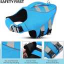 Queenmore XS Dog Life Jacket, Dog Life Vest for Swimming Boating, Puppy Life Jackets for Small Dogs, Ripstop Pet Life Vests with Rescue Handle Leash Hole, Safety Water Floating Vest, Hi-Vis Blue