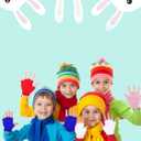Boao 6 Pairs Kids Winter Convertible Fingerless Gloves Knitted Mitten Warm Gloves with Cover for Kids and Teens (4-11 Years)