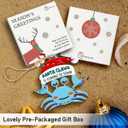 2025 Crab Ornaments for Christmas Tree, Unique Gifts for Friend Neighbor Coworker, Funny Animal Lover Gifts for Men Women, Wood Sea Animal Christmas Ornaments as Crab Decorations