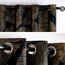 MIULEE Black Velvet Blackout Curtains 84 Inches Long 2 Panels Set, Gold Leaf Patterned Printed Curtains for Bedroom Living Room Soft Room Darkening Thermal Insulated Grommet Luxury Window Drapes