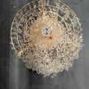 Modern Mini Crystal Chandelier, 3-Tier Raindrops Design Small Chandelier Light Fixture, Flush Mount Ceiling Light Fixture for Bedroom, Hallway, Living Room - E26 Base, Chandelier for Bedroom (Gold)