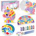 IFLOVE Paint Your Own Stepping Stones for Kids Craft Kits,Arts and Crafts for Kids Ages 4-8,5 Pack Painting Crafts for Girls Ages 8-12Outdoor Toys Art Supplies Toddler Birthday Gift (Unicorn)