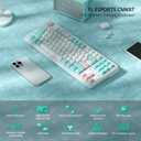 75% Keyboard, Wireless Gaming Keyboard, 3-Modes Creamy Mechanical Keyboard Hot-Swap with Pre-lubed Linear Switch for PC/Tablet/PS/Xbox (White)