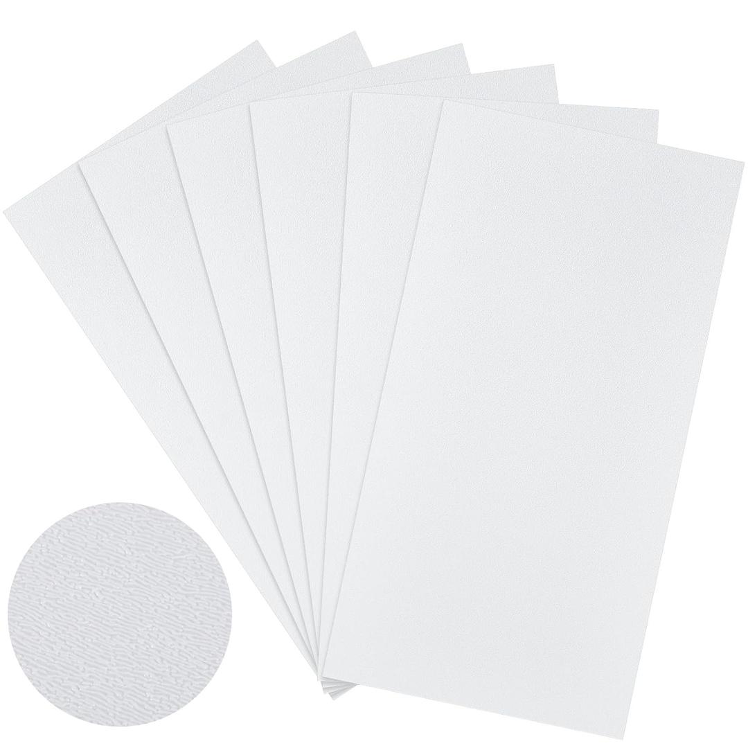 Pangda 6 Pack ABS Plastic Sheets, 12" x 24" x 1/16" Moldable Plastic Sheets Two-Sided White Textured/Smooth, Thermoplastic Sheet DIY Rigid Panels for Home Decorations, Projects, Handicrafts
