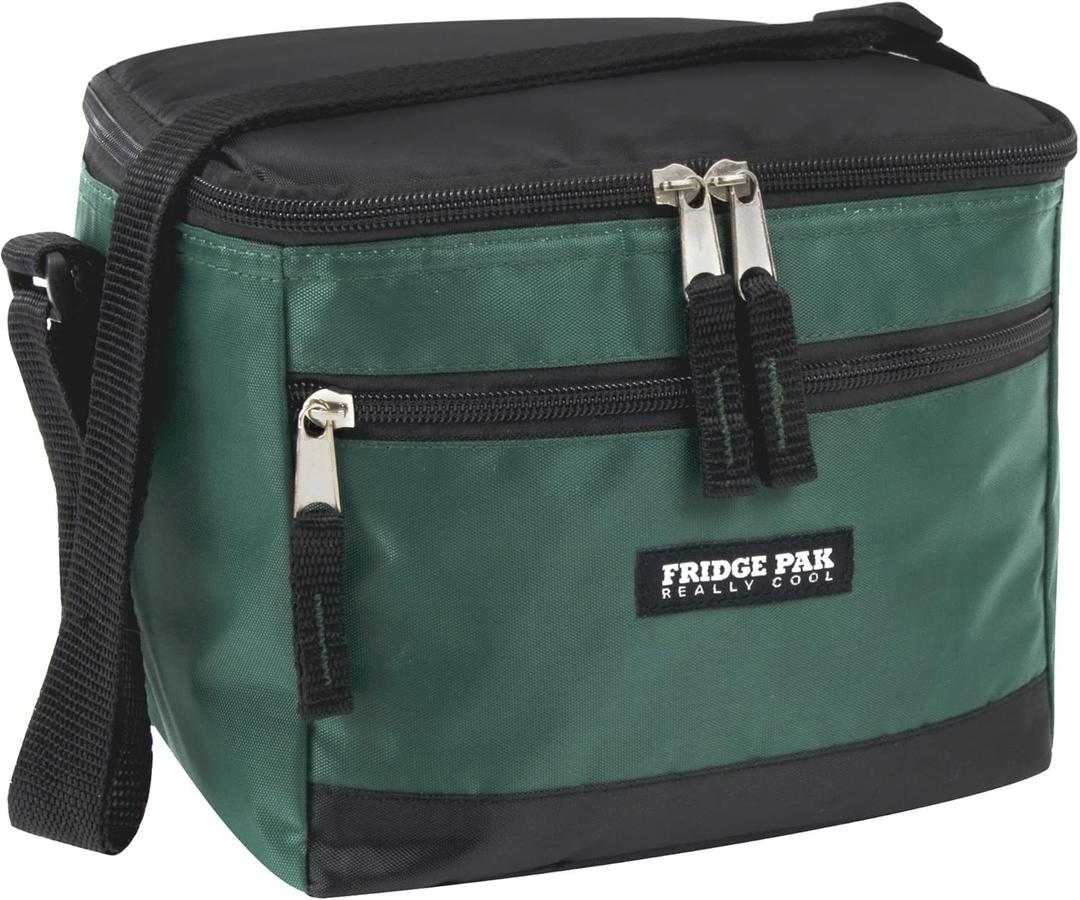 6 Can Cooler Bags Insulated Soft Cooler Lunch Bag for Men, Waterproof Leak Proof Cooler Bags Insulated (Black on Green)