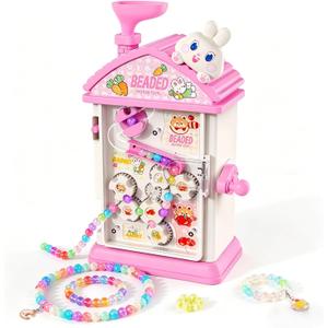 MAGTHIC 2-in-1 Beads Bracelet Maker Machine & Hand-Crank Bunny Toys, Charm Jewelry Bracelet Making Kit 430+ Quick Easy 5min with Organize, DIY Friendship Bracelets for Girls 6-12 Birthday Xmas Gift