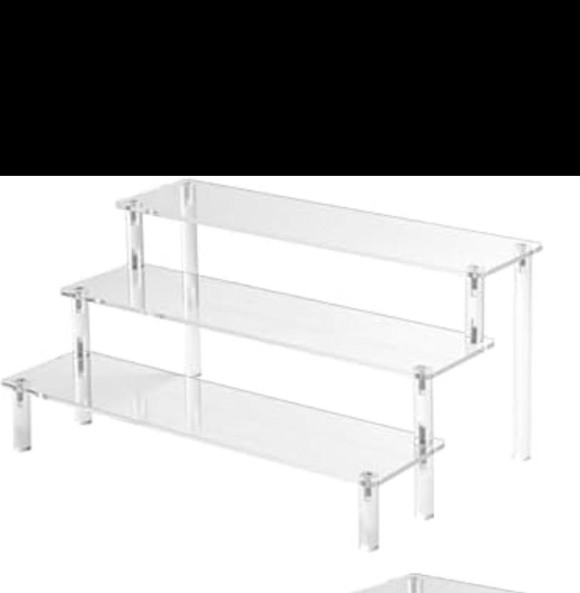 Acrylic Riser Display Stands, 3 Tier Perfume Organizer Display Shelf & Versatile Cupcake Stand Holder, Display Risers for Figures, Dessert Shelves for Party for Decoration and Organizer