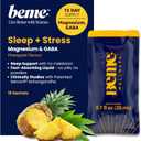 BeMe Magnesium Drink for Sleep - Melatonin-Free Magnesium for Sleep with Ashwagandha, L-Theanine & GABA - Fast-Absorbing Calm Pineapple - 15 Sachets