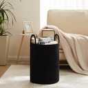 Woven Rope Laundry Basket, 58L Tall Laundry Hamper for Blanket Storage, Large Baby Nursery Basket for Laundry, Decorative Clothes Hamper for Bedroom, Living Room and Bathroom, Black