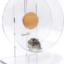 Niteangel Silent Hamster Exercise Wheel: - Dual-Bearing Quiet Spinning Acrylic Hamster Running Wheel for Dwarf Hamster Gerbils Mice Degus Or Other Small Animals (S)