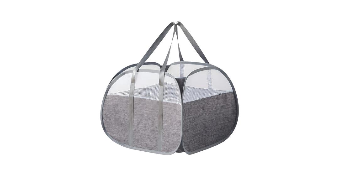 YOHOOLYO 95L Toy Storage Basket Box Chest for Boys Baby Toddler Kids, Collapsible Pop Up Large Mesh Toy Organizer Bin with Handles for Living Room Area, Playroom, Closet (Grey)