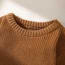 PATPAT Baby Girls Boys Newborn Sweater Crewneck Pull Over Knit Solid Long Sleeve Fall Winter Clothes (3-6 Months, Light Tan)