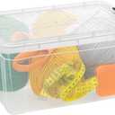 Superio Small Clear Storage Box with Lid, 6.6 Quart Plastic Container Bins for Organizing, Stackable Crates, BPA Free, Non Toxic, Odor Free, Organizers for Home, Office, School, and Dorm
