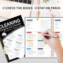 2 x ADHD Cleaning Planner, Cleaning Schedule and Checklist, Undated Daily and Weekly Household Cleaning Checklist Planner, Organize Your Home to Keep Neat and Stress-Free (Black)