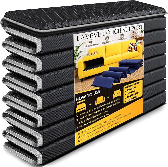LAVEVE Heavy Duty Couch Cushion Support Board for Sagging Sofa, 25''x90''
Extra Thick Solid Wood Under Couch Insert with Anti-Slip Dots, Perfectly Fix and Protect Oversized Sofa, Extend Couch Life