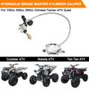FVRITO Rear Foot Disc Hydraulic Brake Master Cylinder Caliper Assembly for 150cc 200cc 250cc Taotao Coolster Roketa Vitacci Peace SunL RPS Icebear Chinese Go Kart ATV Quad 4 Wheeler Dune Buggy
