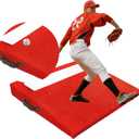 Portable Softball Baseball Pitching Mound 4" 30 x 30 x 4 Inch with Pitching Rubber Antifade Synthetic Turf for Indoor and Outdoor Baseball Pitching and Practice with Carry Handle