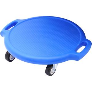Sports Scooter Board with Handles Sitting Scooter Board with Universal Wheels Manual Sport Scooters Plastic Casters Floor Scooter Board for Gym Physical Education Equipment Indoor Outdoor (Blue)