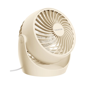 Gaiatop Desk Fan, 5-Inch Portable Electric Table Desktop Air Circulator Fans, Small but Powerful with 3 Speed 360° Adjustable Tilt for Cooling Home Dorm Office Bedroom Bathroom Kitchen, Beige
