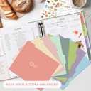Lanpn Recipe Binder 8.5x11 3 Ring Kit, Blank Organizer Recipe Binder Waterproof Cookbook to Write in Your Own Recipes with 60 Plastic Sleeves,116 Recipes, Dividers,Labels & Stickers, Green
