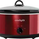 Crock-Pot 6 Quart Capacity Versatile Electric Food Slow Cooker Home Cooking Kitchen Appliance with Removable Ceramic Bowl, Red
