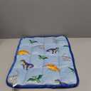 MAXTID Weighted Lap Pad for Kids 5 Pound Travel Size Mini Weighted Lap Blanket Blue Dinosaur 16"x22" for Kids Boys Sensory Gifts