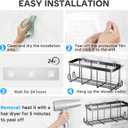 Lsnisni 20 Pack Shower Caddy Adhesive Replacement, Waterproof Shower Shelf Adhesive Strips, Strong Flat Hooks for Bathroom Storage Shelves and Kitchen Racks No Drilling, Clear