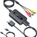 Male RCA to HDMI Cable Converter, CVBS Composite AV to HDMI Converter, Full HD 720P/ 1080P Output Switch for DVD, STB, R-o-k-u with Female RCA Output