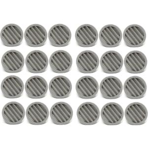 2" Round Plastic Louver Soffit Air Vent Reptile Screen Grille Cover Multiple Colors/Quantities (24, Grey) (Gray)