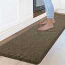 Kitchen Mats for Floor Cushioned Anti-Fatigue Kitchen Floor Mat Non Slip Kitchen Rugs for Floor Absorbent Memory Foam Comfort Standing Mat for Front of Sink, Office, Laundry(Black, 17.3"x47")