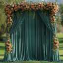 20x10ft Wrinkle Free Hunter Green Backdrop Curtain for Parties Soft Fabric Drapes Wedding Dark Green Curtain Backdrop for Birthday Party Decorations Background for Photography 5x10ft,4 Panels